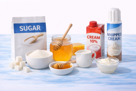 Захар, мед, сметана