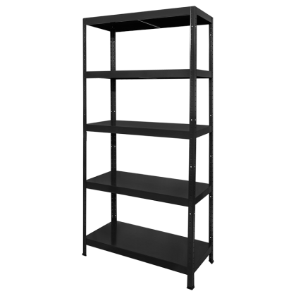 Метален стелаж HARD 180x90x40 см, до 130 кг на рафт  - черен
