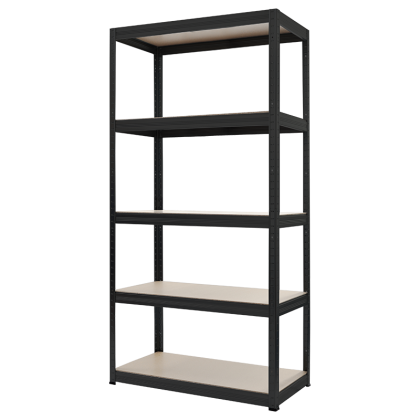 Метален стелаж STAR 180x90x40 см, до 350 кг на рафт - черен