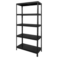 Метален стелаж HARD 180x90x40 см, до 130 кг на рафт  - черен