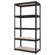 Метален стелаж STAR 180x90x40 см, до 350 кг на рафт - черен